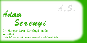 adam serenyi business card